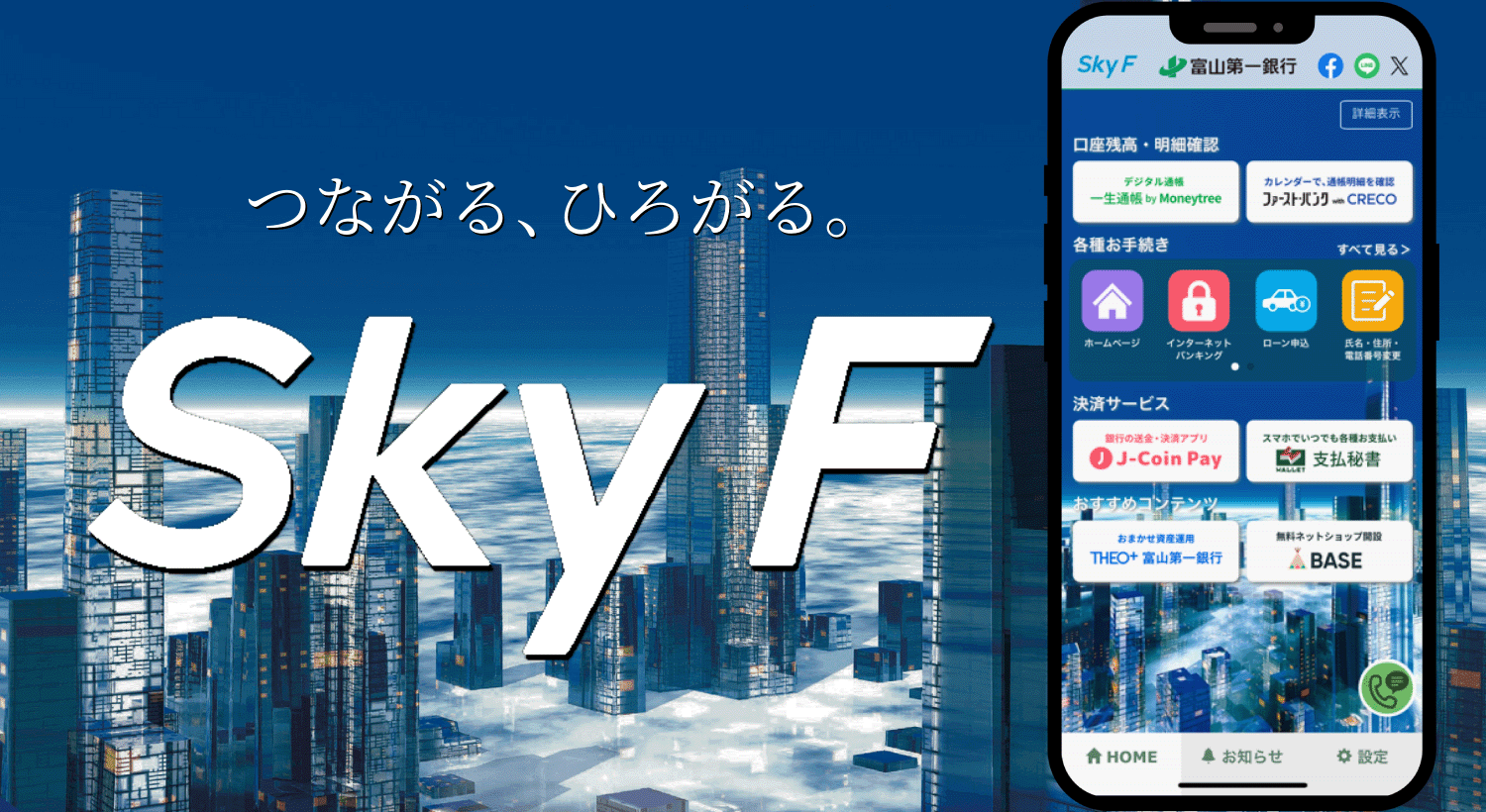 つながる、ひろがる。SkyFのご案内